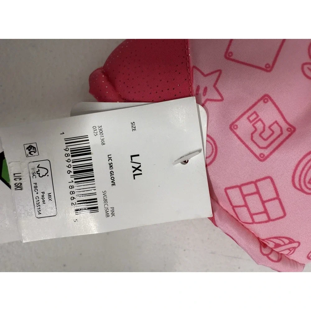 Girls Princess Peach Super Mario  Winter Gloves Thinsulate SKI Gloves Size L/XL